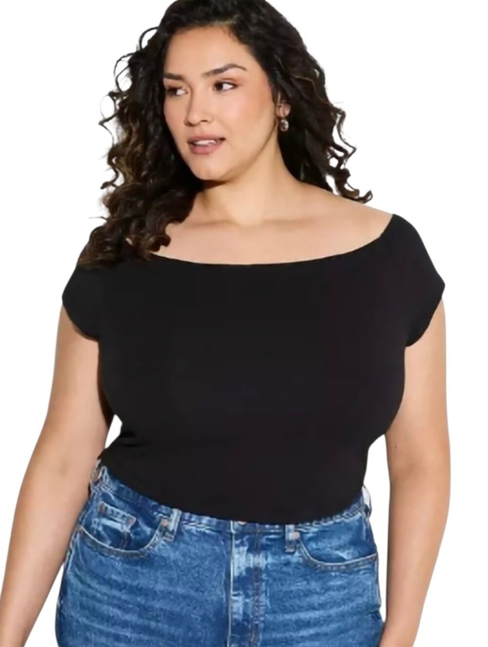 TORRID Black Off-Shoulder Tank Top